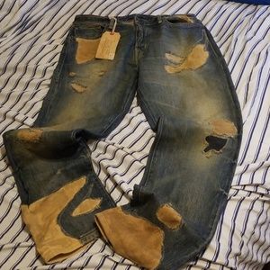 Denim supply ralph lauren mens patchwork nwt